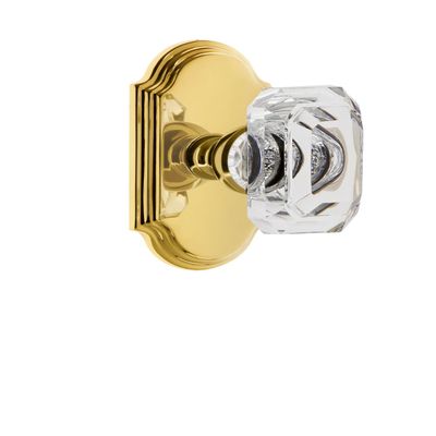 Grandeur 827716 Arc Plate Passage with Baguette Crystal Knob in Lifetime Brass, 2.75