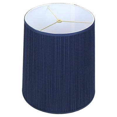 FenchelShades.com Lampshade 13" Top Diameter x 15" Bottom Diameter x 17" Slant Height with Washer (Spider) Attachment for Lamps with a Harp (Pleated Navy)