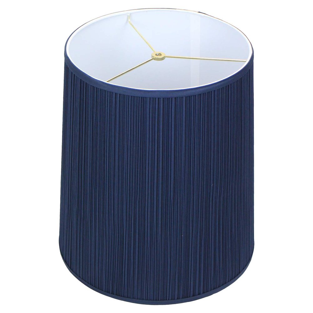 FenchelShades.com Lampshade 13" Top Diameter x 15" Bottom Diameter x 17" Slant Height with Washer (Spider) Attachment for Lamps with a Harp (Pleated Navy)