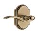 Grandeur Arc Plate Privacy with Portofino Lever in Antique Pewter view 1