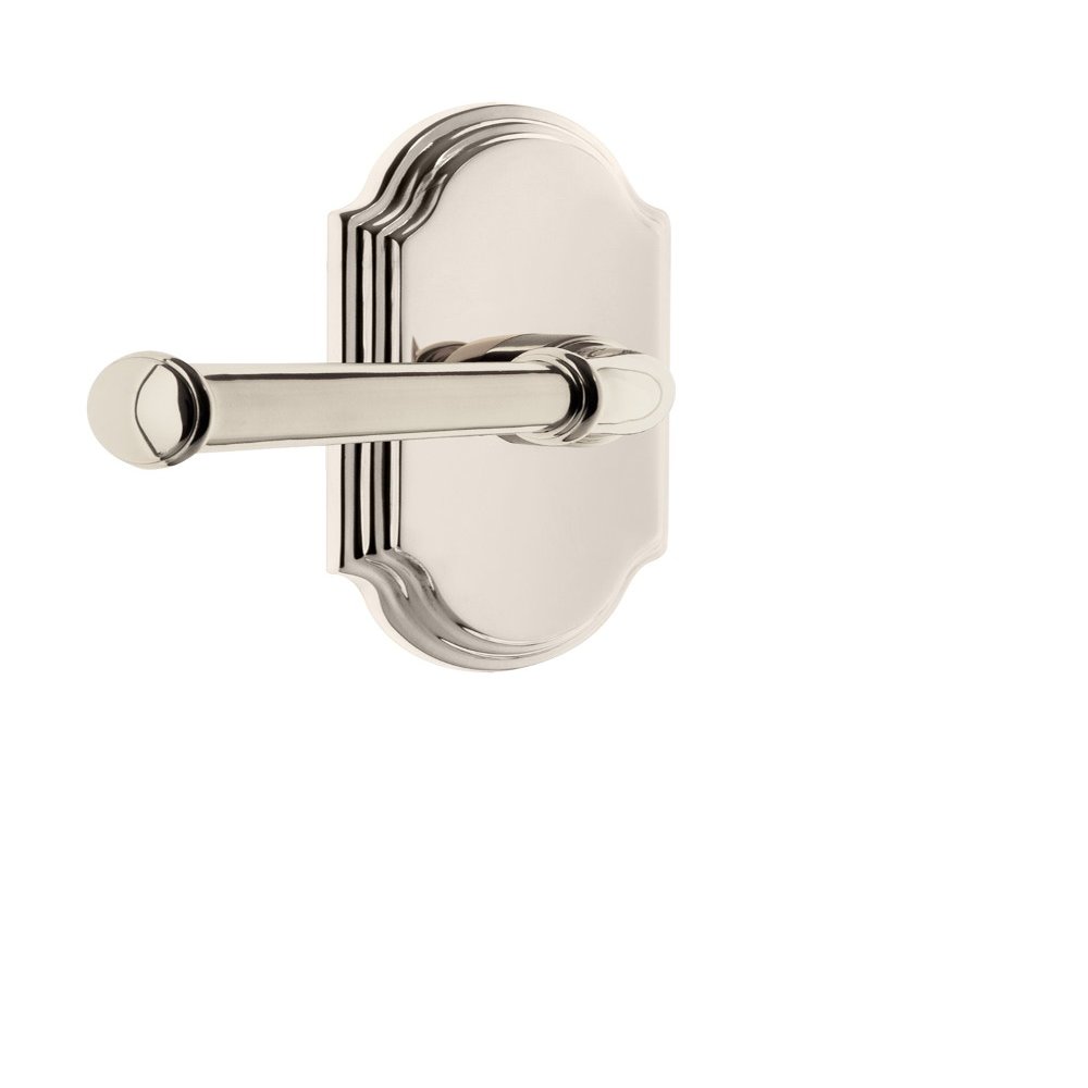 Grandeur 821927 Arc Plate Privacy with Georgetown Lever in Polished Nickel, 2.375