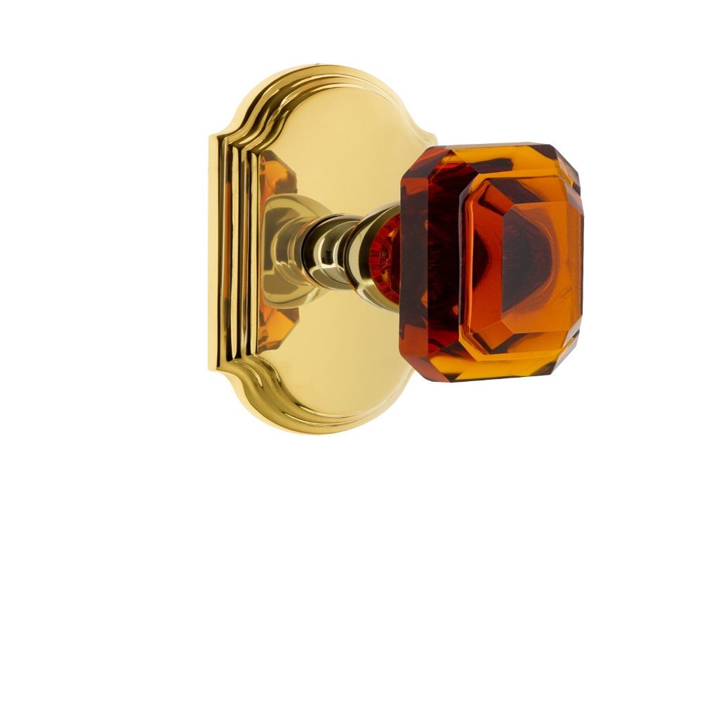 Grandeur 827719 Arc Plate Passage with Baguette Crystal Knob in Polished Brass, 2.75