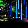 KIWITATA Super Bright SMD2835 LED Meteor Shower Lights, 50cm 8 Tubes 384leds Falling Rain Decoration Lights for Holiday Party Wedding Porch Yard Patio Party Decoration Blue view 1