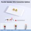 Cable Matters 2-Pack Speaker Wire Wall Plate, Gold Plated Speaker Wall Plate with Banana Plug Binding Post, White view 3