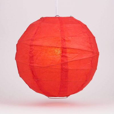 PaperLanternStore.com 20 Inch Red Irregular Ribbed Paper Lantern (10 PACK)