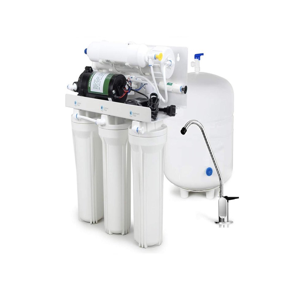 5 Stage with Booster Pump: 50 GPD RO - Complete Home Reverse Osmosis Drinking Water Filtration System