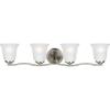 Generation Lighting 4-Light Emmons Traditional Bath Fixture Wall Lamp Brushed Nickel 4439004-962, Bathroom Light Fixture for Home Dcor, Wall Sconce Vanity Light Fixture and Bathroom Accessory view 1