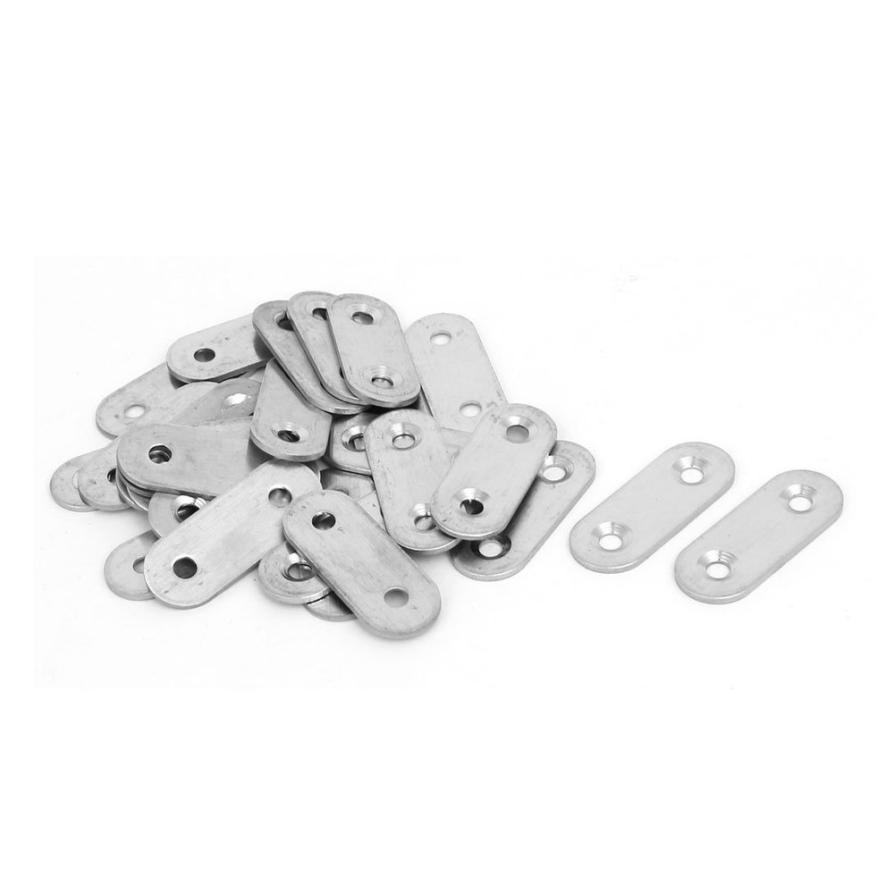 uxcell 40mmx16mmx2mm Stainless Steel Straight Joining Mending Flat Repair Plates 30pcs