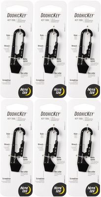 Nite Ize DoohicKey Key Tool Black Steel Keychain Multi-Tool w/Key Clip (6-Pack)