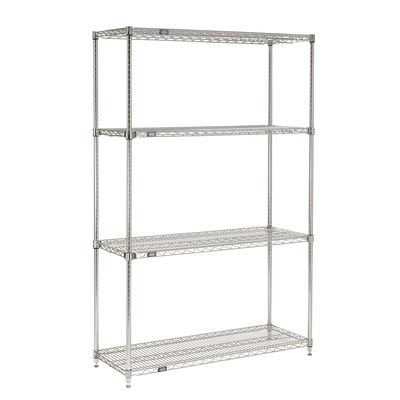 Nexel 14368AC Quick Adjust Chrome Wire Shelving, 36x14x86
