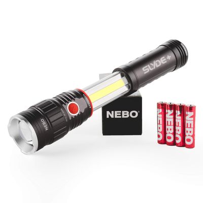 NEBO Slyde+, 300 Lumen LED Flashlight & 200 Lumen Worklight-Black