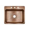 Sinkology SK102-25AC Sinkology Rosa Drop 25" 3-Hole Kitchen Sink, Antique Copper view 3
