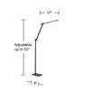 Barrett Adjustable Height Anodized Black Modern LED 53" Tall Floor Lamp view 4