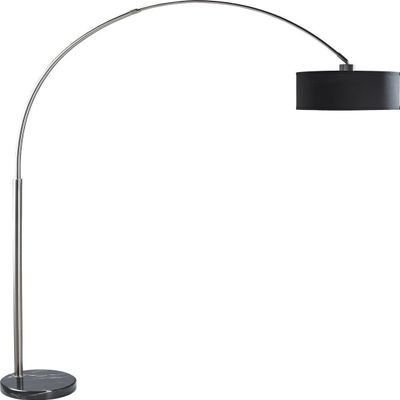 Major-Q 6938bk+rc SH Lighting Adjustable Arching Floor Lamp with Marble Base Black, 40" x 9" x 81", White