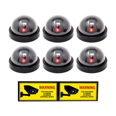 Mandala Crafts Fake CCTV Dummy Security Cameras with LED Light, 6 Pack