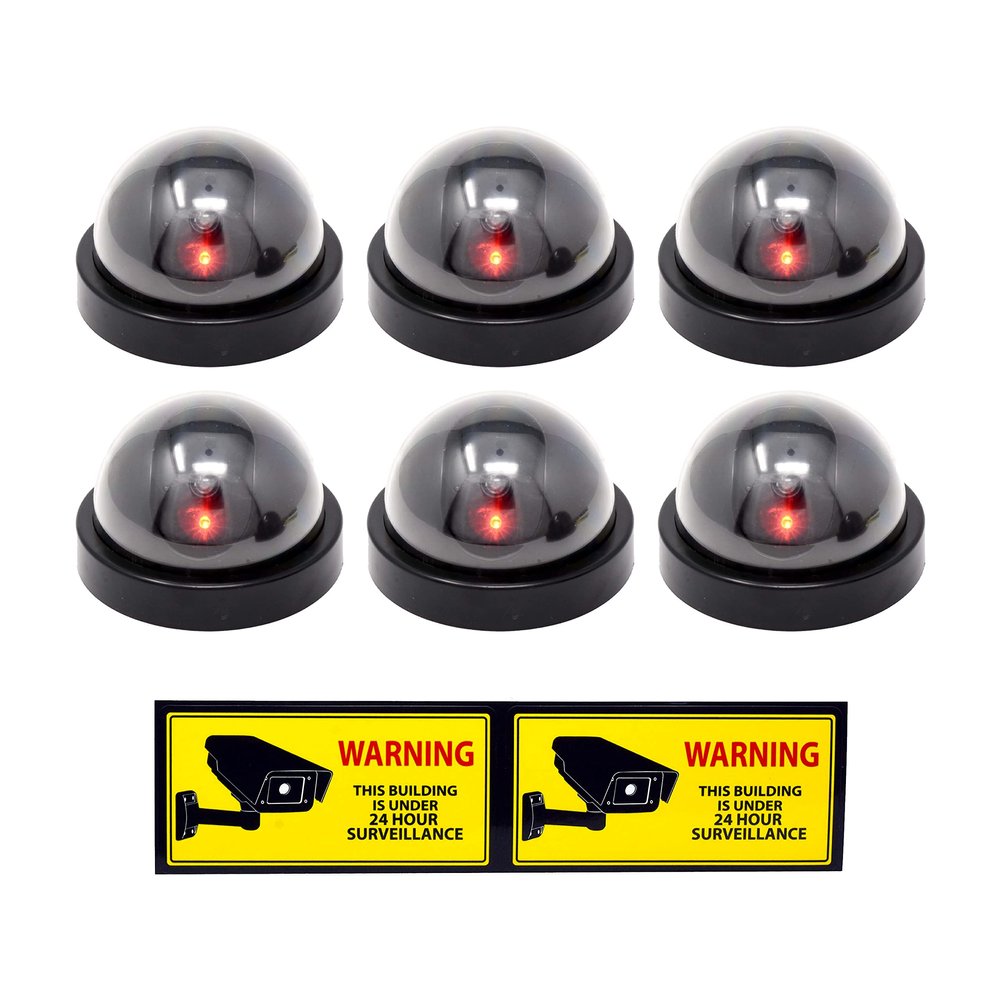 Mandala Crafts Fake CCTV Dummy Security Cameras with LED Light, 6 Pack