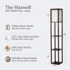Brightech Maxwell - Modern Shelf Floor Lamp with Lamp Shade & Warm White LED Bulb, Corner Display Floor Lamp with Shelves for Living Room, Bedroom, Nightstand Office, Home Decor Storage - Havana Brown view 4