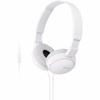 Sony ZX Series Wired On-Ear Headphones with Mic, White MDR-ZX110AP view 1