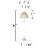 Regency Hill 60" Tall Scallop Shade Antique White Traditional Floor Lamp view 4