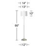 Abba 66" High White Shade Twin Pull Chain Floor Lamp Living Room view 3