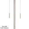 360 Lighting Abba Modern Standing Floor Lamp 66" Tall Brushed Nickel Silver Metal Natural Burlap Fabric Tapered Drum Shade Decor for Living Room Reading House Bedroom Office view 2
