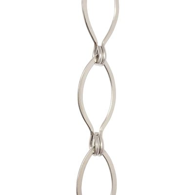 RCH Hardware CH-04-PN Decorative Polished Nickel Solid Brass Chain for Hanging, Lighting - Sleek Ovals & Unwelded Links (1 Foot)