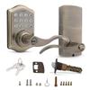 Honeywell Safes & Door Locks - Keyless Entry Lever Door Lock Handle with Electronic Keypad - Easy to Install Front Door Lock with Code - 50 User Pin Codes - Antique Brass - 6.5 x 8.8 x 9 in - 8734101 view 2