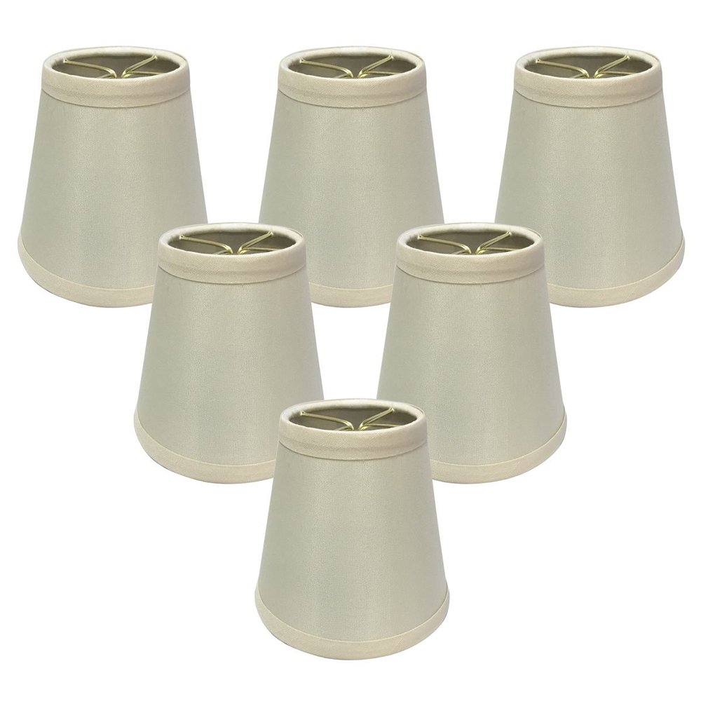 Royal Designs, Inc. CS-982-5EG-6 Hardback Empire Chandelier Shade with Trim, 3 x 5 x 4.5, Eggshell, 6-Pack