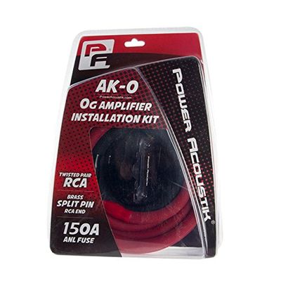 Power Acoustik AK-0 0 Gauge Amp Wire Kit with 17 RCA 200A Anl Fuse
