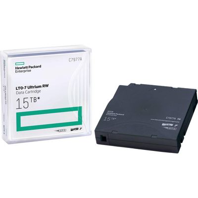 HP C7977A 1/2-Inch Ultrium LTO-7 Cartridge, 2,200 ft, 15 TB Native/6TB Compressed Capacity