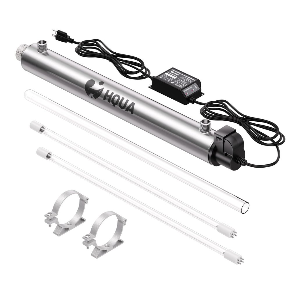 HQUA-OWS-6 Ultraviolet Water Purifier Filter for Kitchen Water Purification,6GPM 110V 25W Model HQUA-UV-6GPM + 1 Extra UV Tube