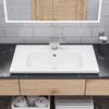 EAGO BH003 Ceramic 32"x19" Rectangular Drop In Sink, White view 2