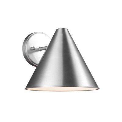 Sea Gull 8538501-04 Contemporary Modern One Light Outdoor Wall Lantern from Crittenden Collection in Pwt, Nckl, B/S, Slvr. Finish,