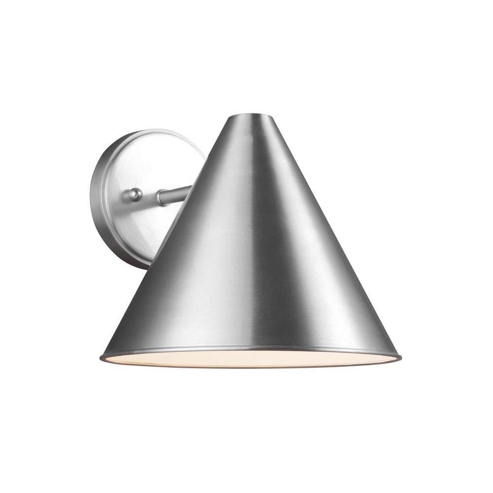 Sea Gull 8538501-04 Contemporary Modern One Light Outdoor Wall Lantern from Crittenden Collection in Pwt, Nckl, B/S, Slvr. Finish,