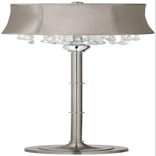 360 Lighting Crystals 62 1/2" Tall Taupe Gray Brushed Nickel Floor Lamp