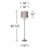 360 Lighting Crystals 62 1/2" Tall Taupe Gray Brushed Nickel Floor Lamp view 4