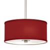 10 1/4" Wide Textured Faux Silk Red Mini 2-Light Pendant Light Fixture view 3