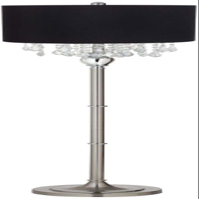 360 Lighting Crystals 62 1/2" Tall Black Shade Brushed Nickel Floor Lamp