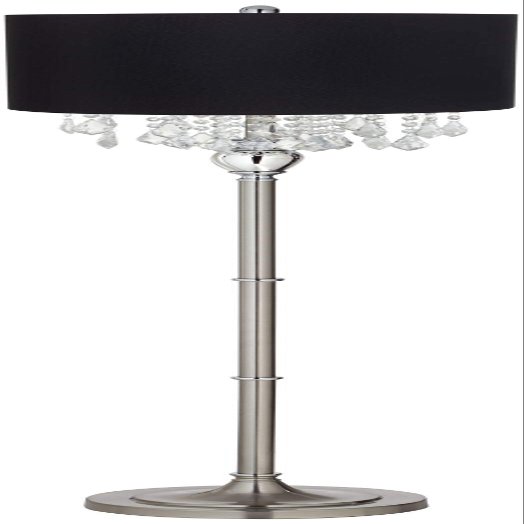 360 Lighting Crystals 62 1/2" Tall Black Shade Brushed Nickel Floor Lamp
