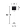 360 Lighting Crystals 62 1/2" Tall Black Shade Brushed Nickel Floor Lamp view 4