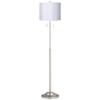 360 Lighting Abba Modern Industrial Style Floor Lamp Standing 66" Tall Sleek Brushed Nickel Silver Thin Metal Column White Hardback Drum Shade for Living Room Reading House Family Bedroom view 1