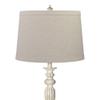 360 Lighting Vintage Chic 60" Tall Burlap Shade Antique White Floor Lamp view 2