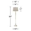 360 Lighting Vintage Chic 60" Tall Burlap Shade Antique White Floor Lamp view 4