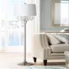 62 1/2" Tall Crystals White Shade Brushed Nickel Floor Lamp view 2