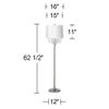 62 1/2" Tall Crystals White Shade Brushed Nickel Floor Lamp view 3