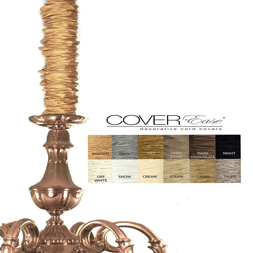 Golden Chandelier Chain Cover Cover Faux Silk 6 ft Long Gold