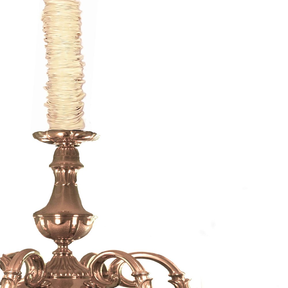 Chain and Cord Cover CoverEase Fabric Chandelier Chain Cover 6 ft Long Cream