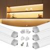 Muzata 5Pack 3.3FT Silver V-Shape Corner LED Channel Milky Cover V1SW WW view 1