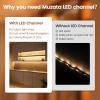 Muzata 5Pack 3.3FT Silver V-Shape Corner LED Channel Milky Cover V1SW WW view 2