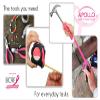 Apollo Tools 71 Piece Complete Household Tool Set with Clamp, Hacksaw, Carpenter Square, Screwdriver and Plier Sets for College, Home Repairs and DIY - Pink Ribbon - Pink - DT0204P view 2